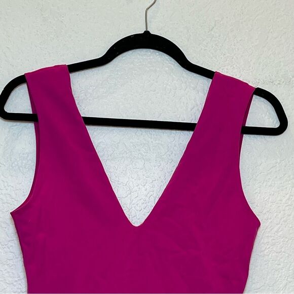 Intimately Free People Keep It Sleek Duo Bodysuit in Fuchsia size Medium - Picture 4 of 12